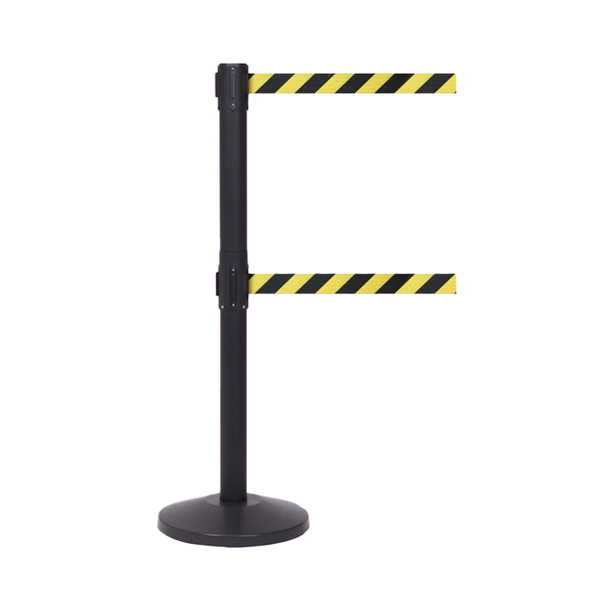QueueMaster Dual Belt Barriers Include Two 3.4m Long Retracting Tapes