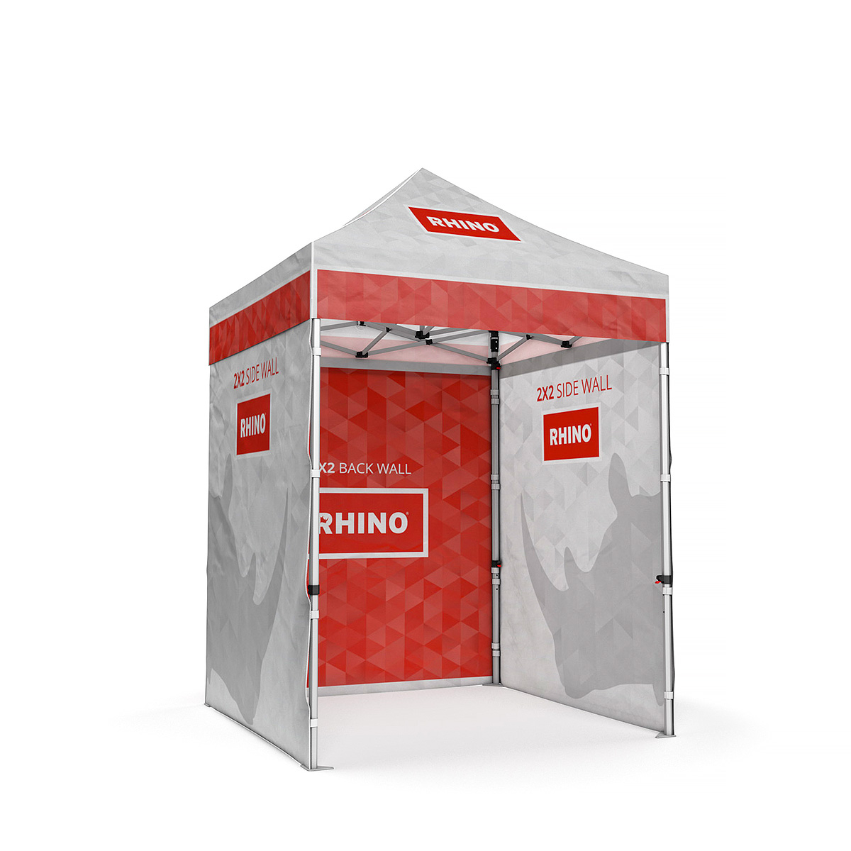 RHINO® 2x2 Promotional Tents With Three Fully Branded Walls
