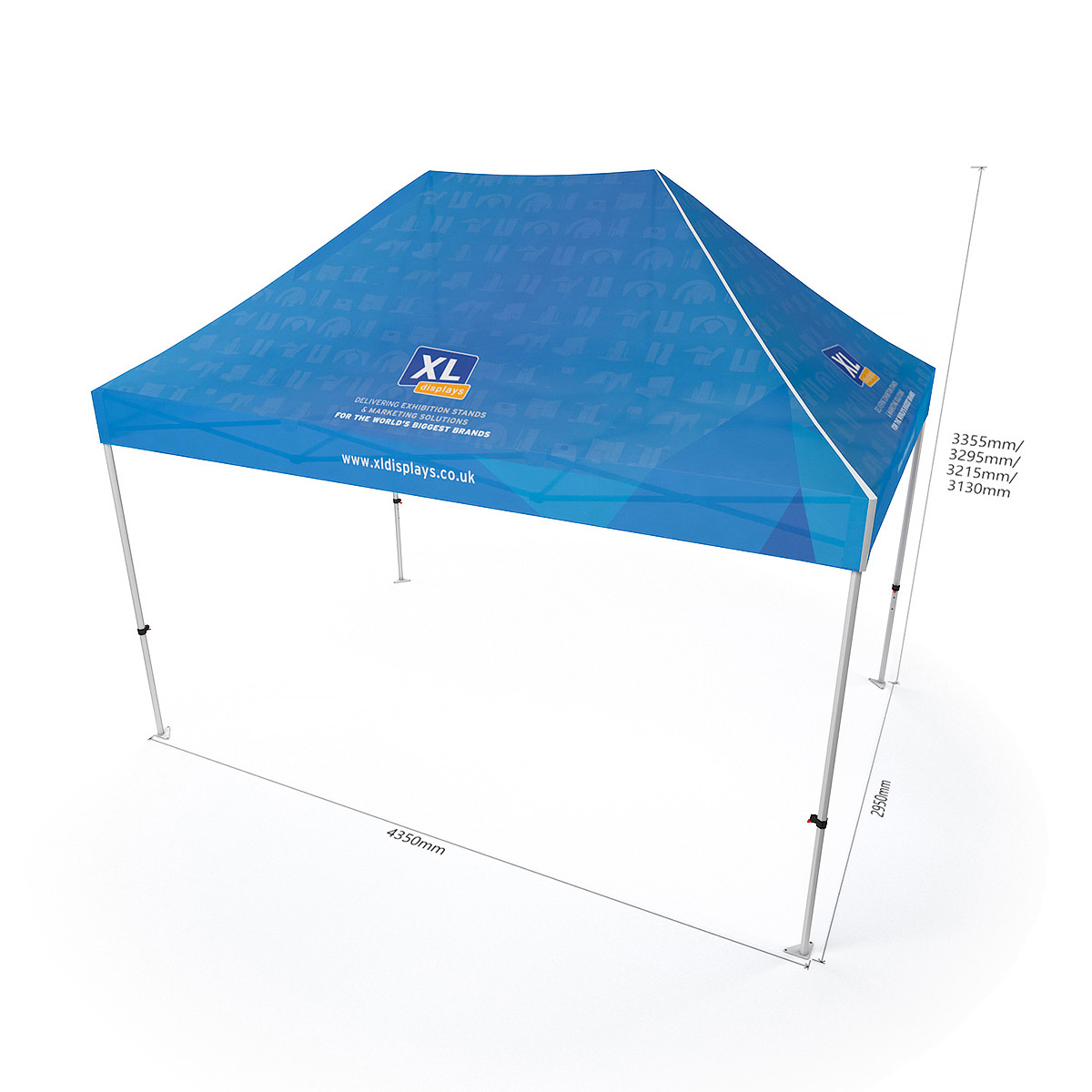 Dimensions of RHINO® 3x4.5 Branded Promotional Gazebo