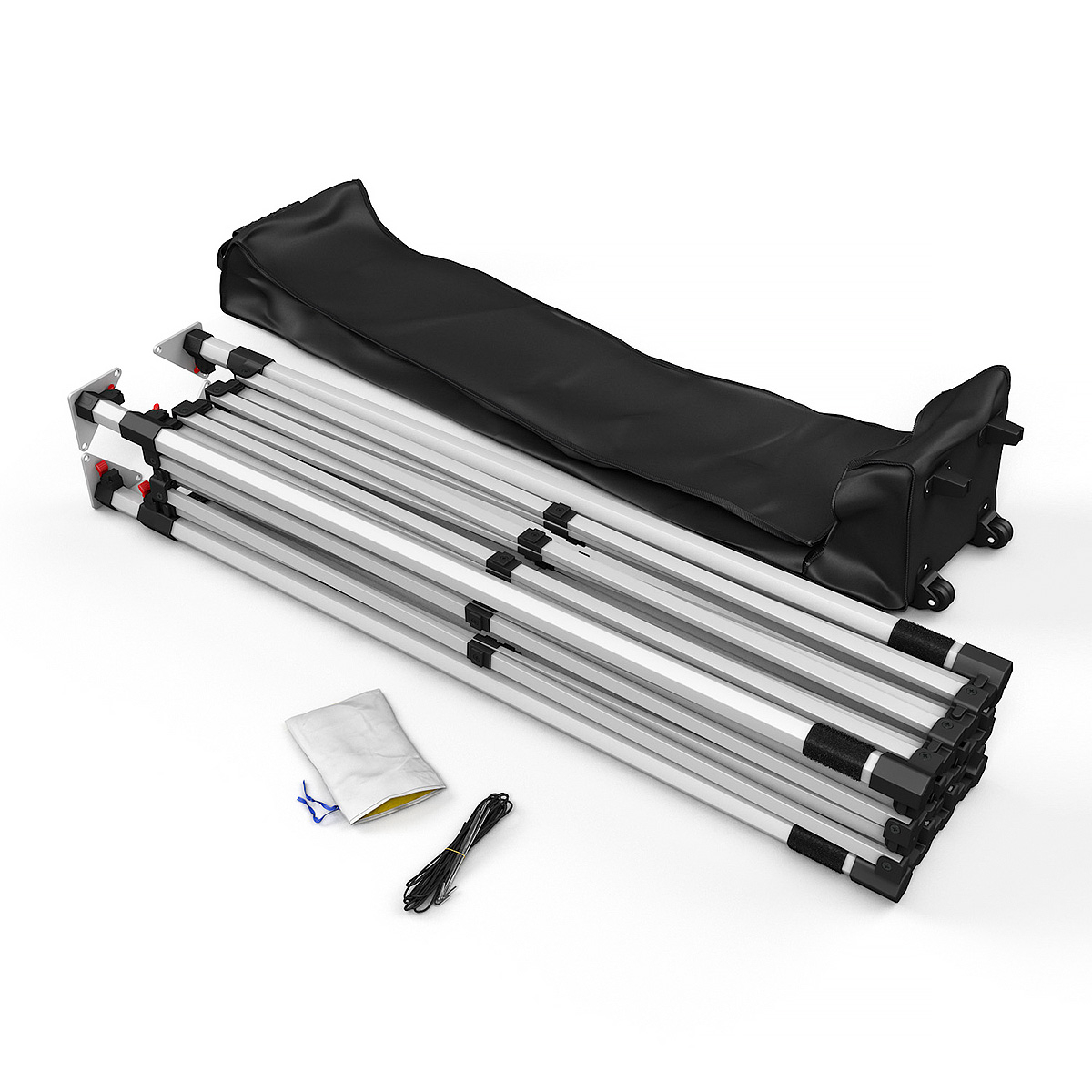 RHINO® 3x4.5 Branded Gazebo Kit Includes Aluminium Frame, Wheeled Bag, Anchoring Ropes and Pegs