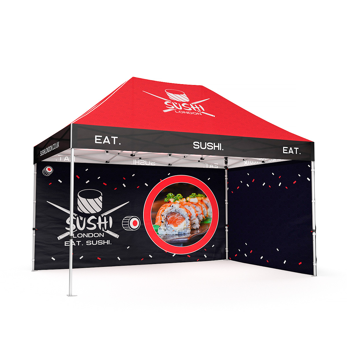 RHINO® 3m x 4.5m Printed Pop Up Gazebo With Full Walls Double Sided