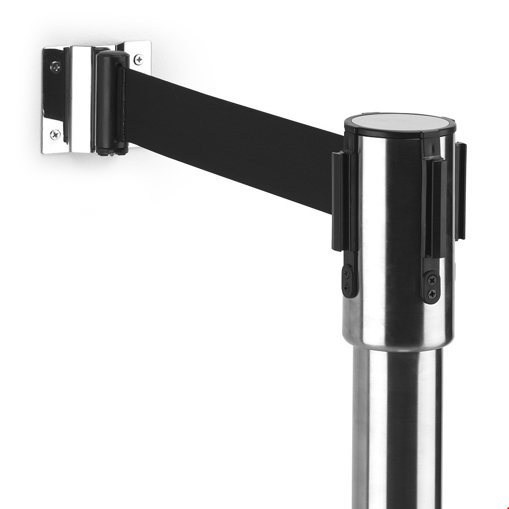 Retractable Queue Barrier Wall Clip - Can Be Used With Free Standing Belt Barriers (Retractable Belt Barrier Sold Separately)