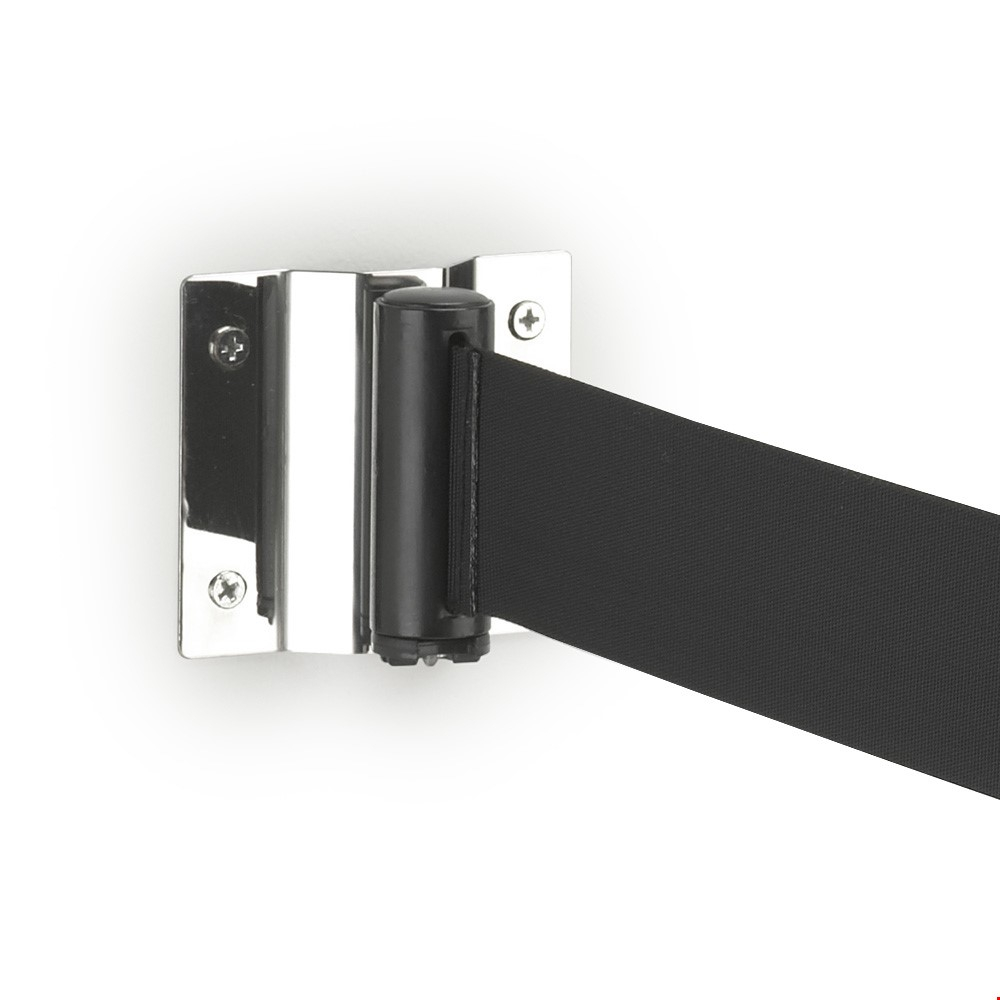 Optional Wall Clip Receiver For Retracting Queue Management Systems
