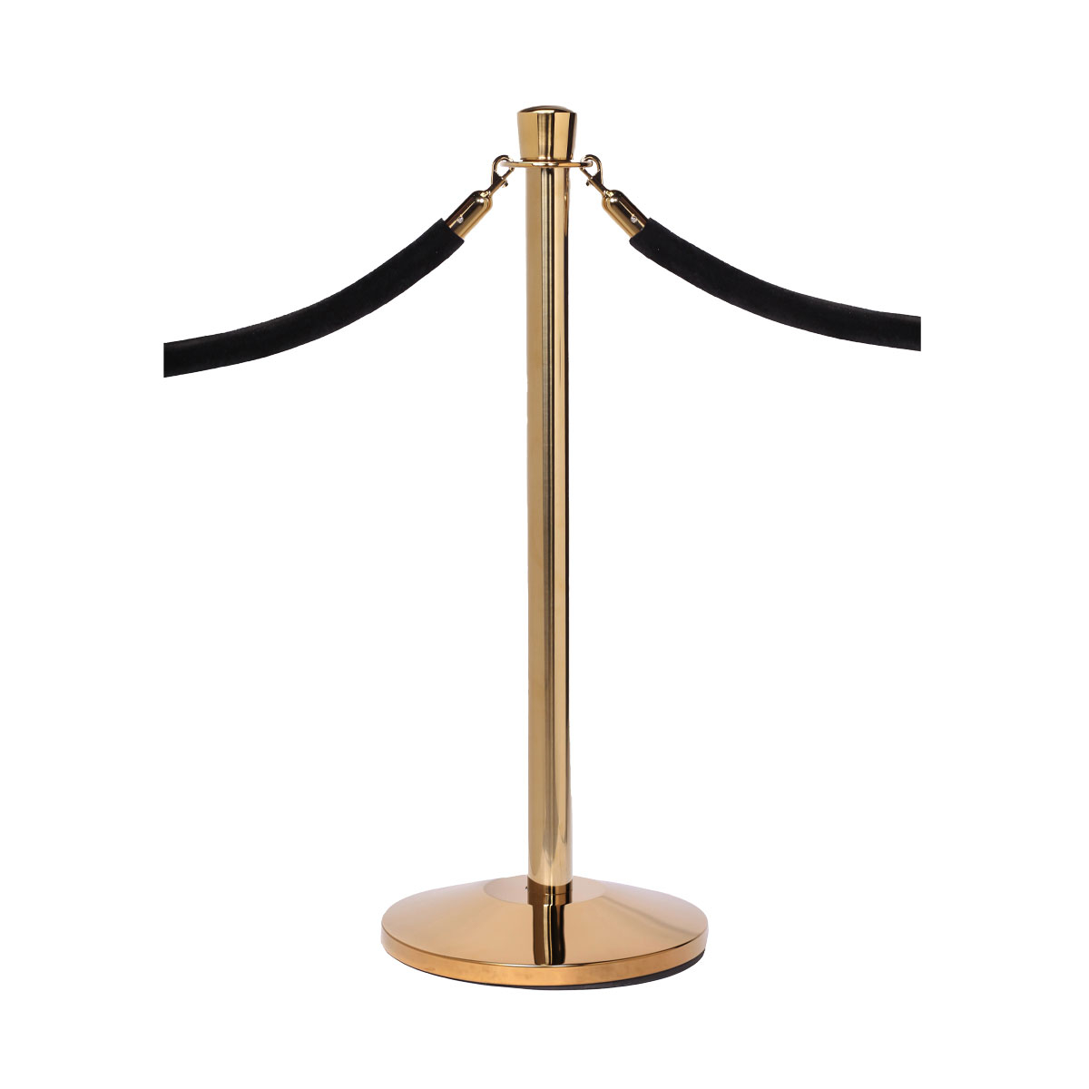 RopeMaster Stand And Rope Barriers Brass Finish With Crown Top