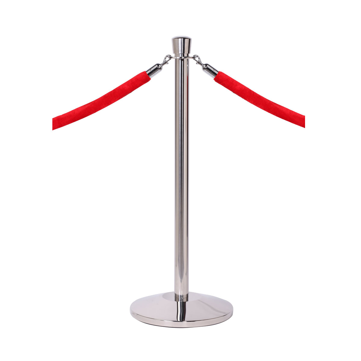 RopeMaster Stand And Rope Barriers With Polished Stainless Steel Finish Crown Top