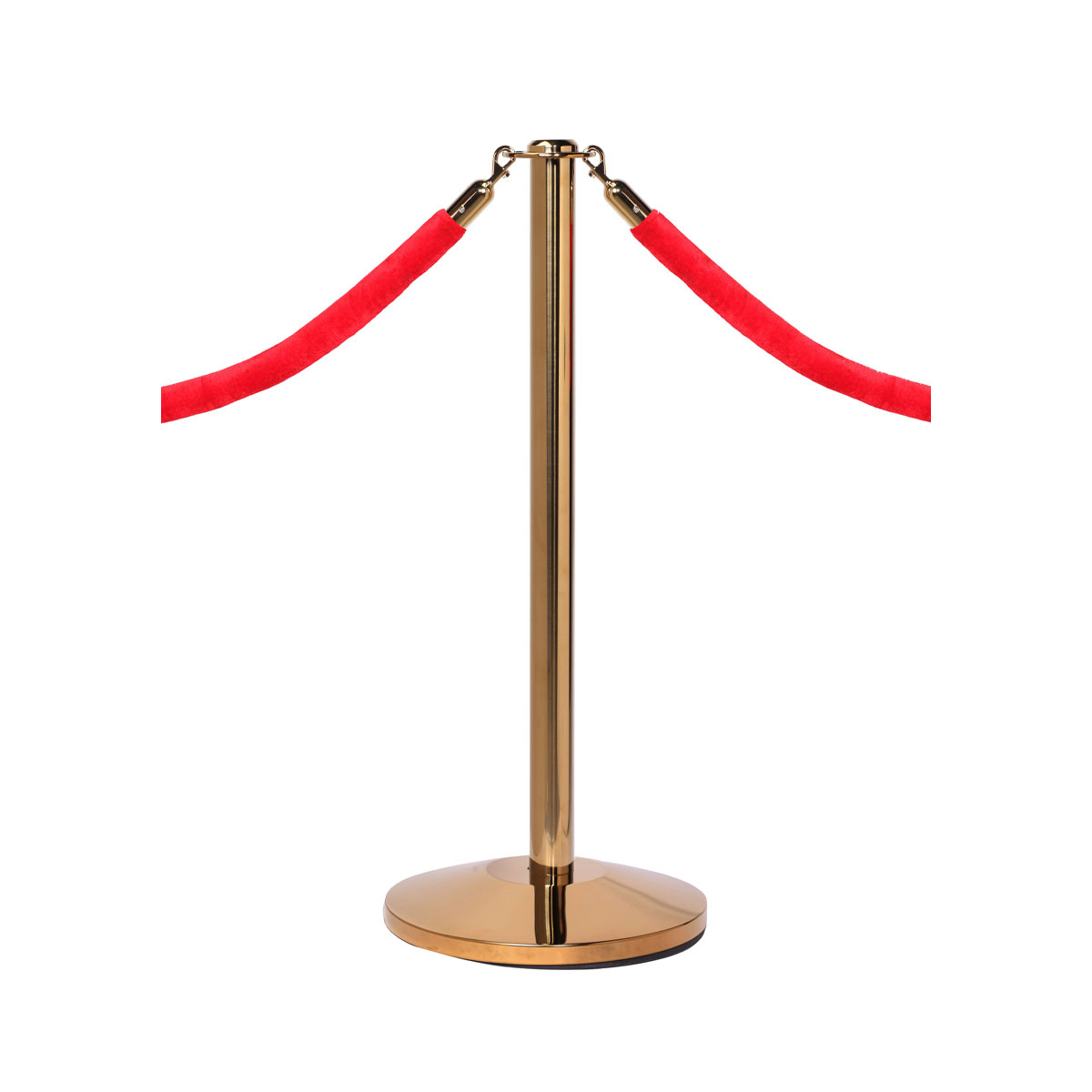 RopeMaster Stand And Rope Barriers Brass Finish With Flat Top