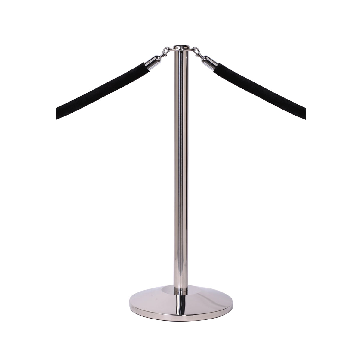 RopeMaster Stand And Rope Barriers With Polished Stainless Steel Finish Flat Top