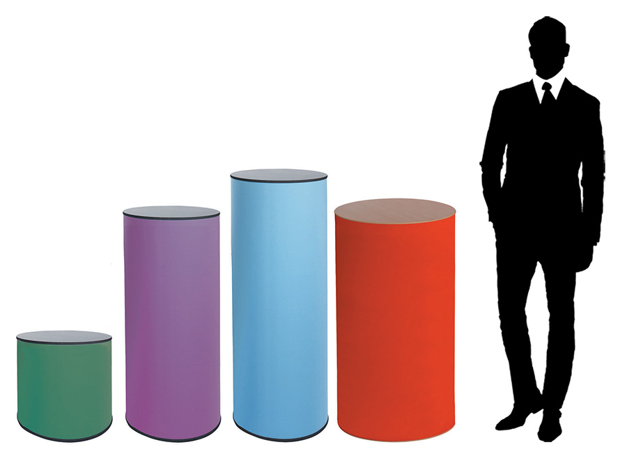 Round Display Plinths in Various Sizes