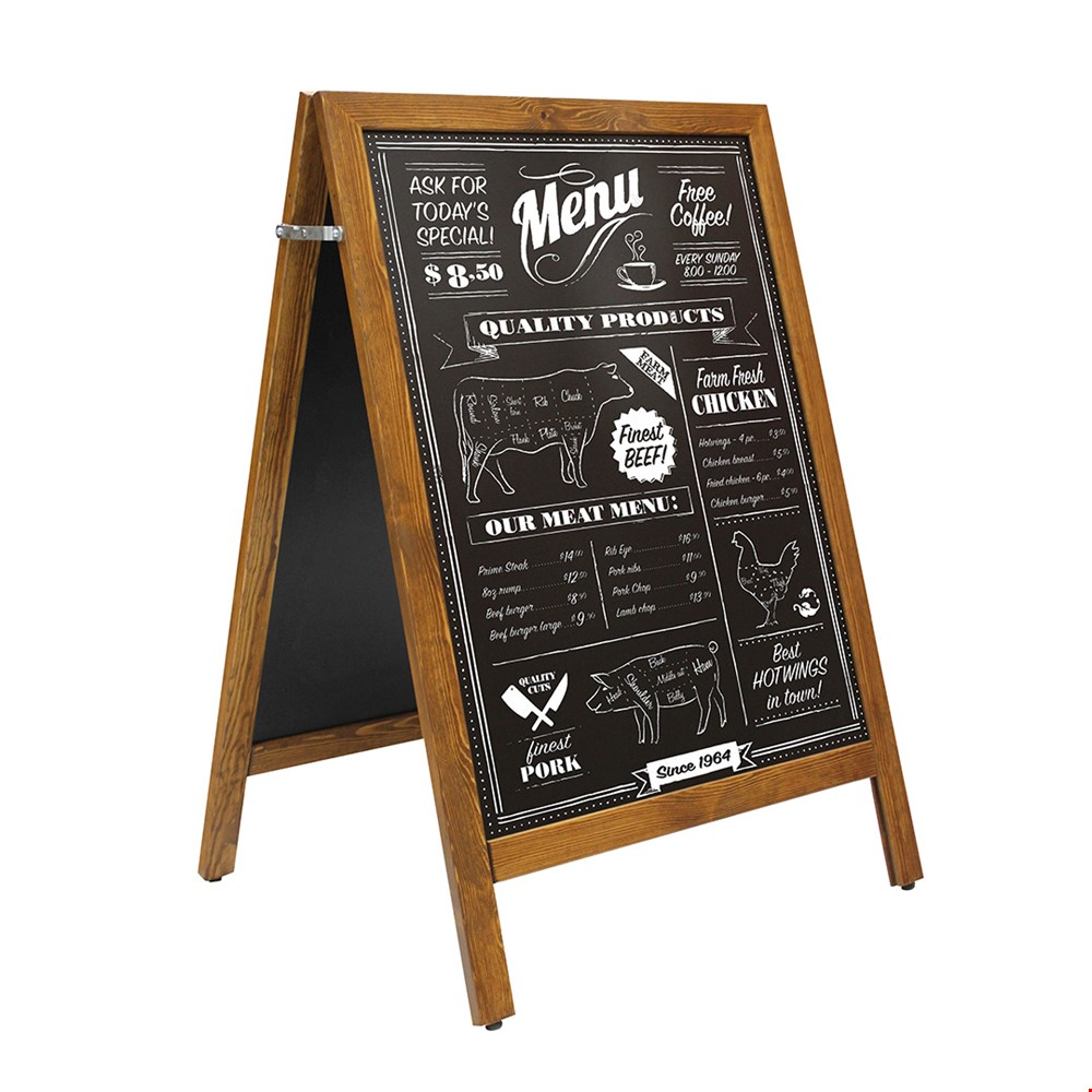 SCRIBBLE® Real Wood Chalkboard Advertising Sign - Medium Size