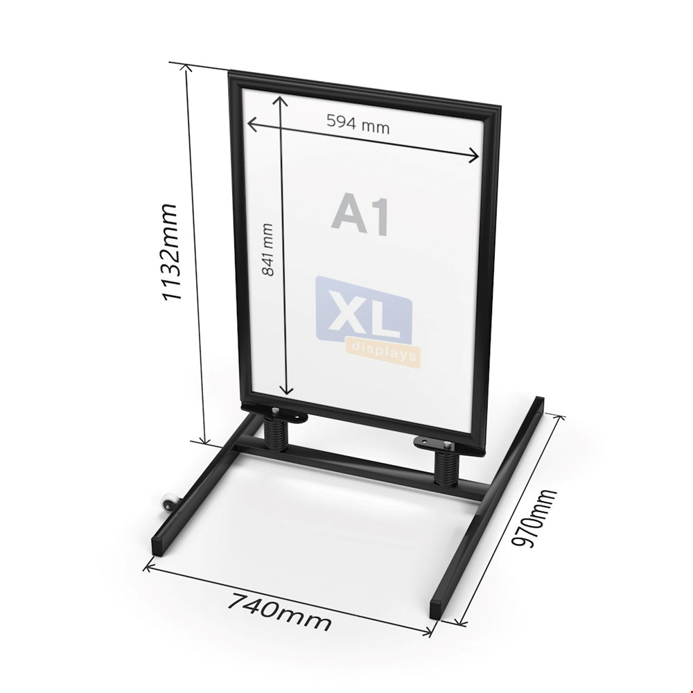 Dimensions of SIDEWALKER Outside Shop Swing Sign Board A1 Size