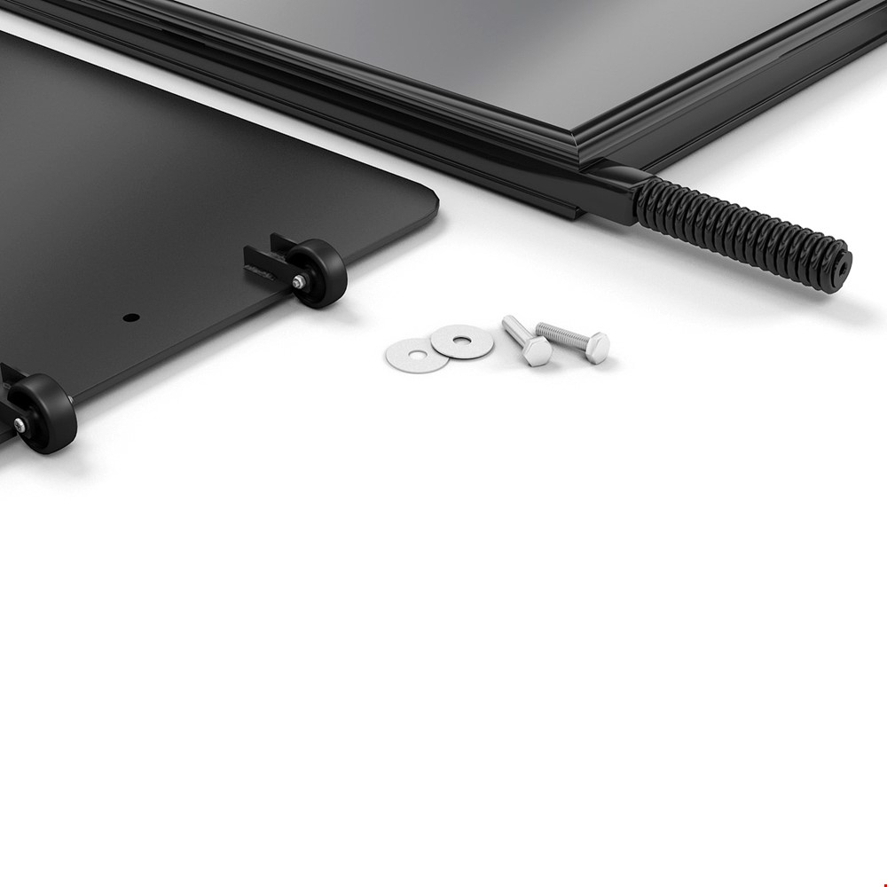 SIDEWALKER® Rolling Pavement Outdoor Signage Board Close Up Of Frame And Fixings