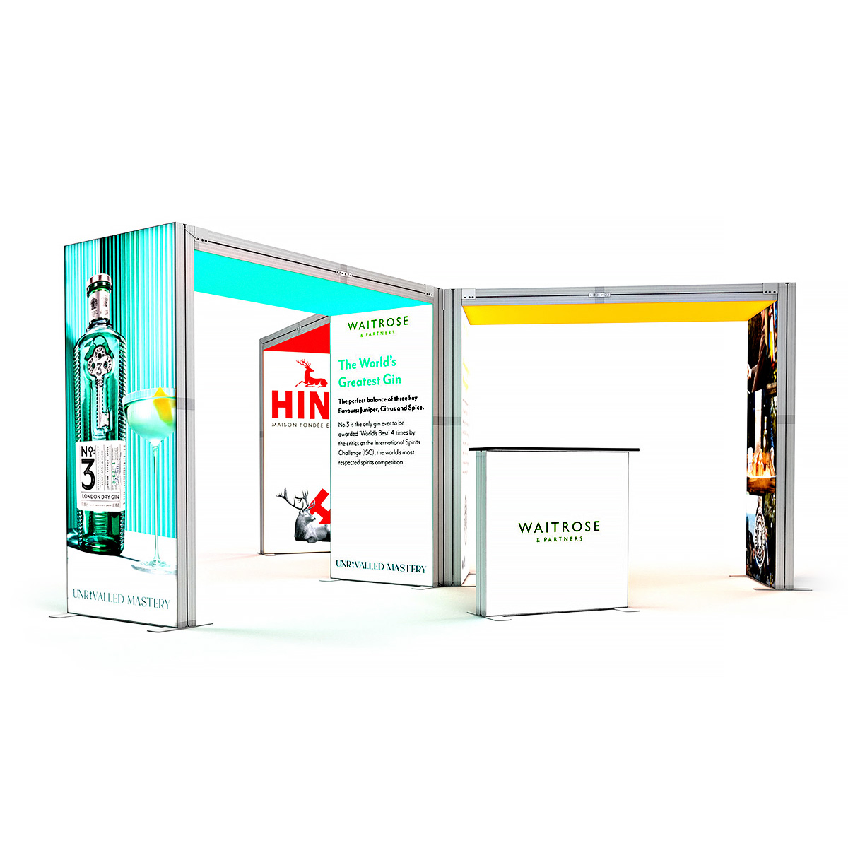 SKYBRIDGE® Exhibition Stand LED Lightbox Ceiling Triple Arches 6x6
