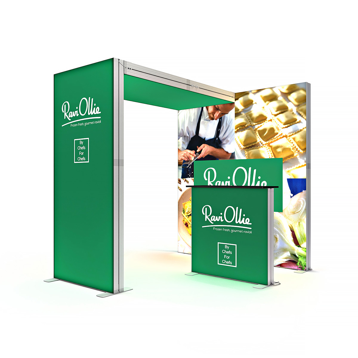 SKYBRIDGE® Modular Exhibition Stand LED Lightbox Ceiling Arch Display 2x2