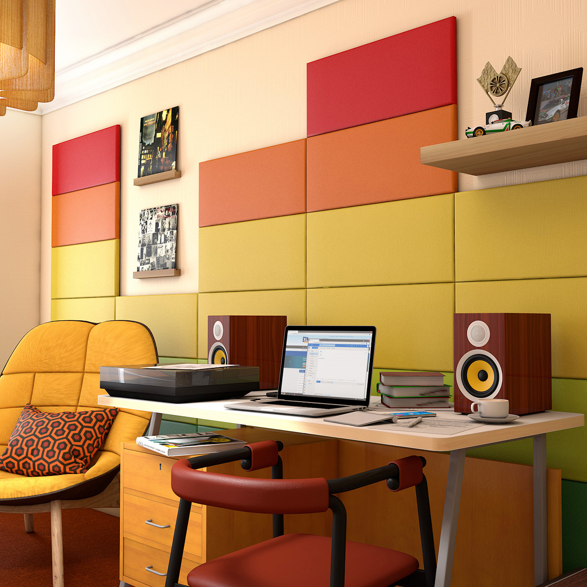 STRATOS™ Rectangle Acoustic Panelling Are Perfect For Adding Functional Design to Your Home Office 
