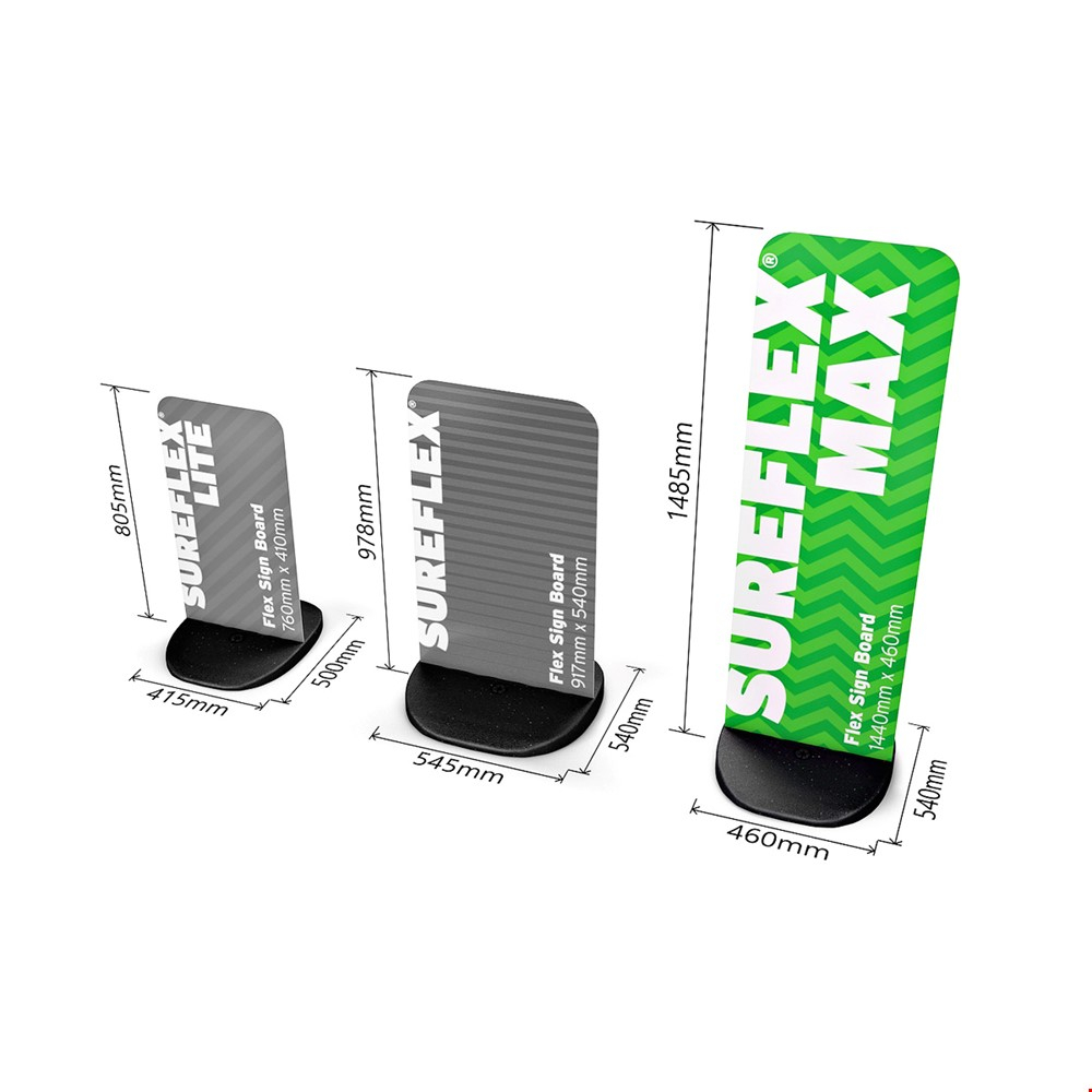 Dimensions of The SUREFLEX® MAX Pavement Sign Flex Panel Boards