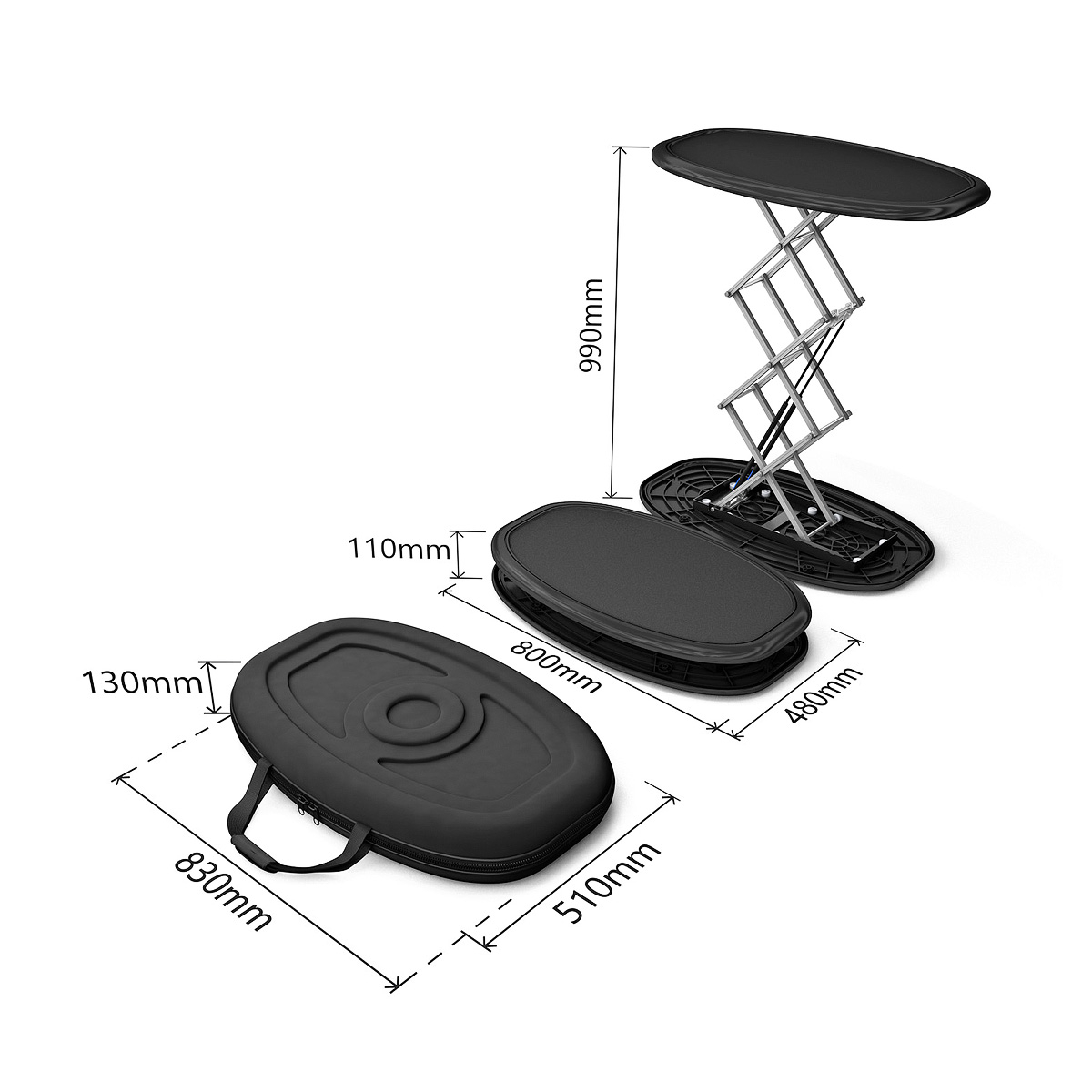 SURGE® Automatic Pop-Up Counter Size Dimensions
