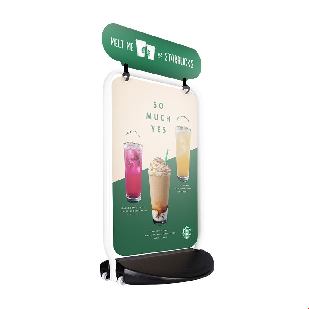 SWINGER MAX Pavement Board With White Frame And Optional Header And Vinyl Panel Print