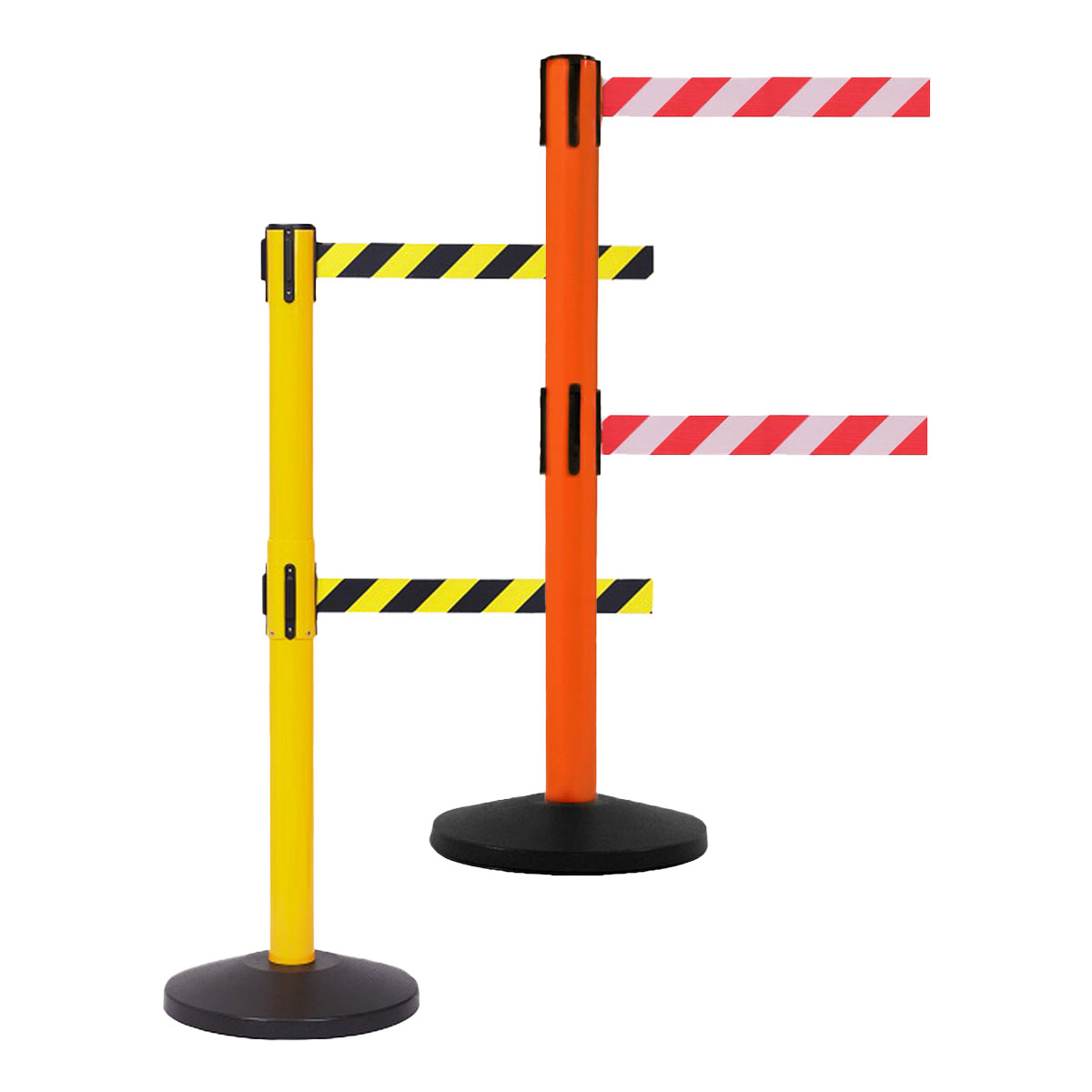 SafetyMaster Twin Belt Safety Barriers - Double Belt For Effective Queue Management
