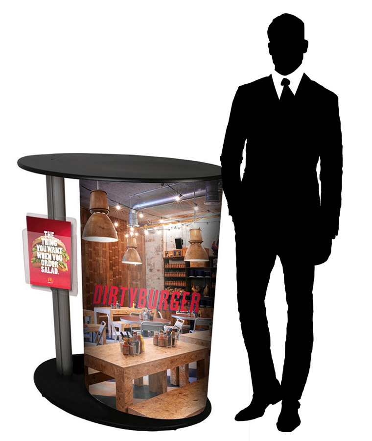 Saturn Exhibition Counter With Printed Graphic Wrap & Literature Holder