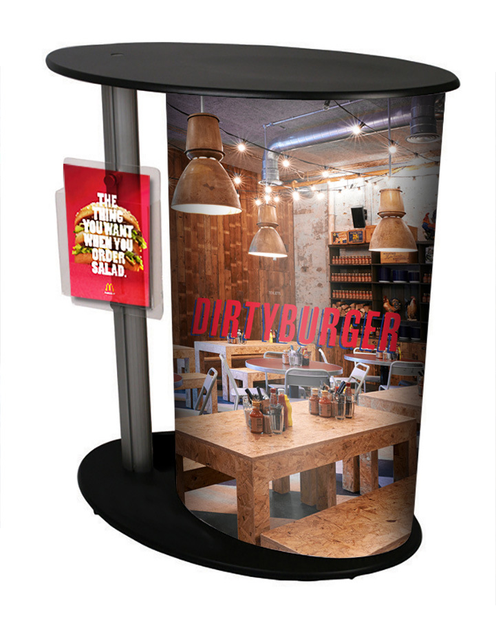 Promotional Counter With Printed Graphic Wrap