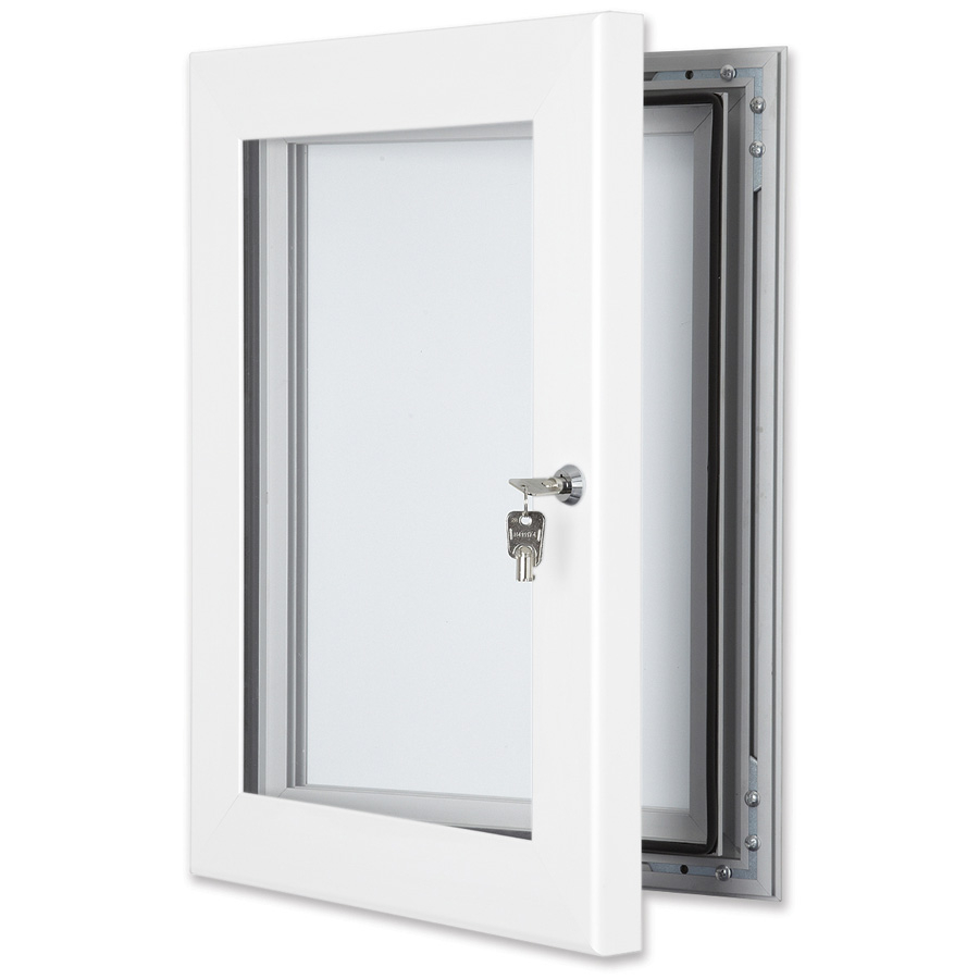 Secure External Notice Board Pure White Frame