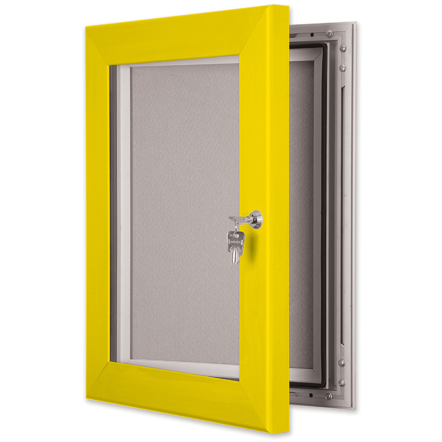 Secure External Notice Board Rape Yellow Frame