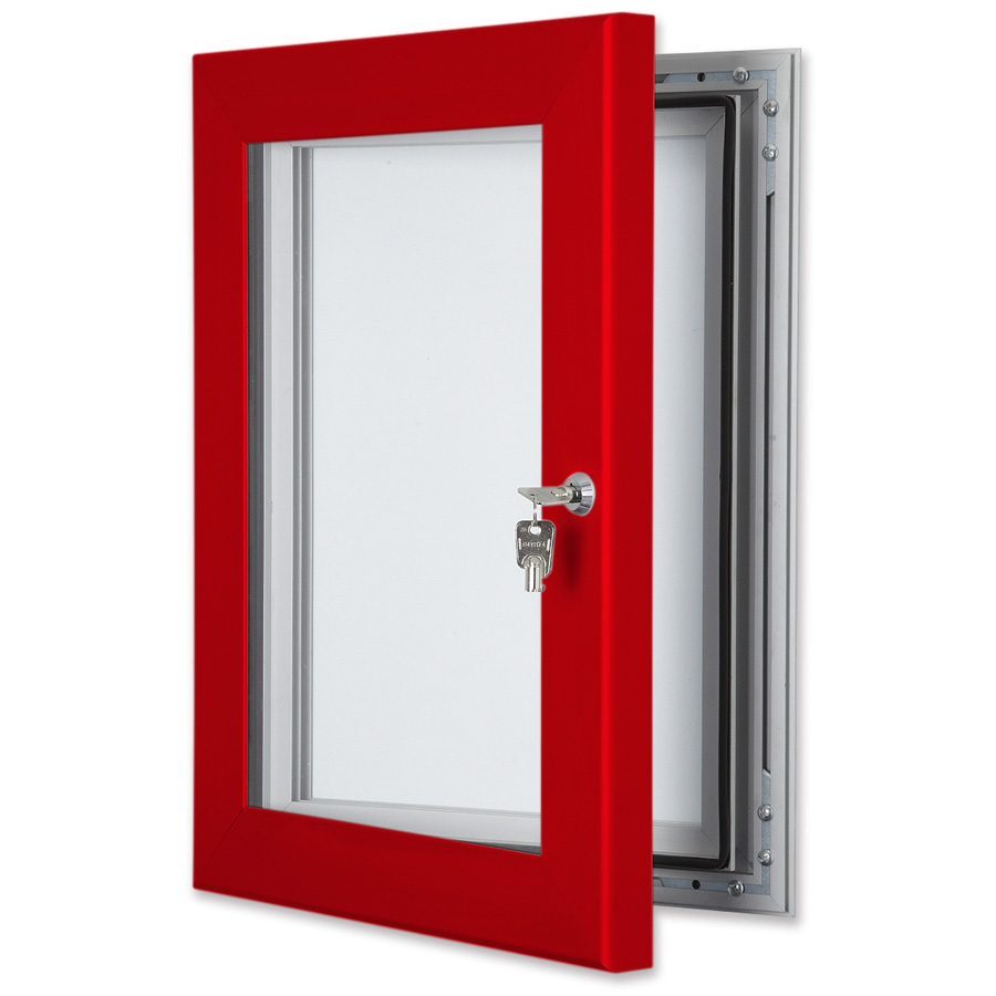 Secure External Notice Board Traffic Red Frame