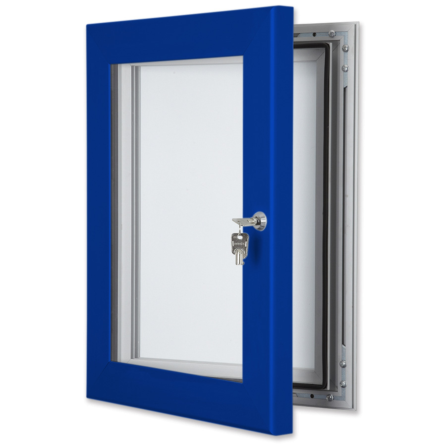 Secure External Notice Board Ultramarine Blue Frame