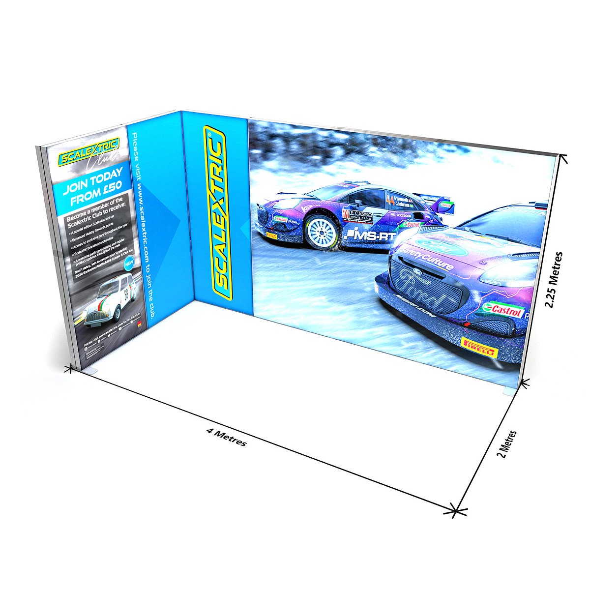 Dimensions of Shell Scheme Lightbox Exhibition Stand 4m x 2m