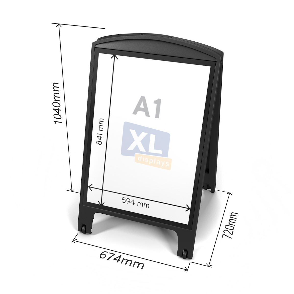 Dimensions of SIGNAL Double Sided A-Frame Pavement Sign
