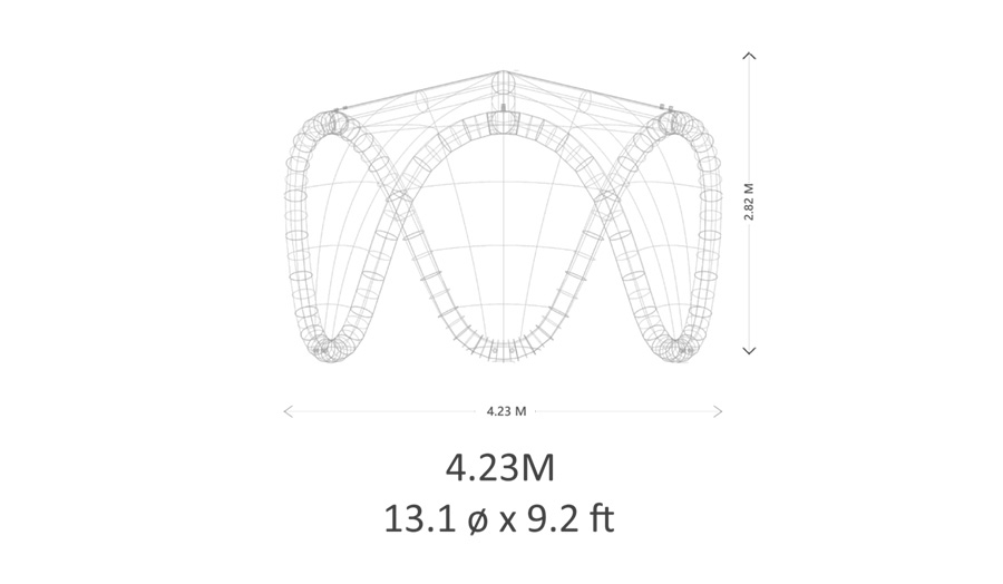 Overall Dimensions For 4m Signus ONE Inflatable Event Tents