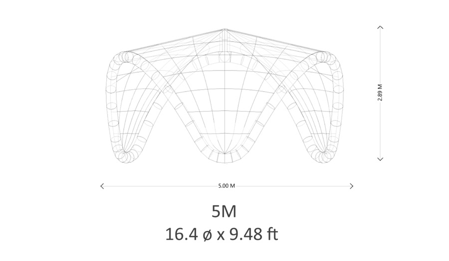 Overall Dimensions of Signus 5m Inflatable Event Tent