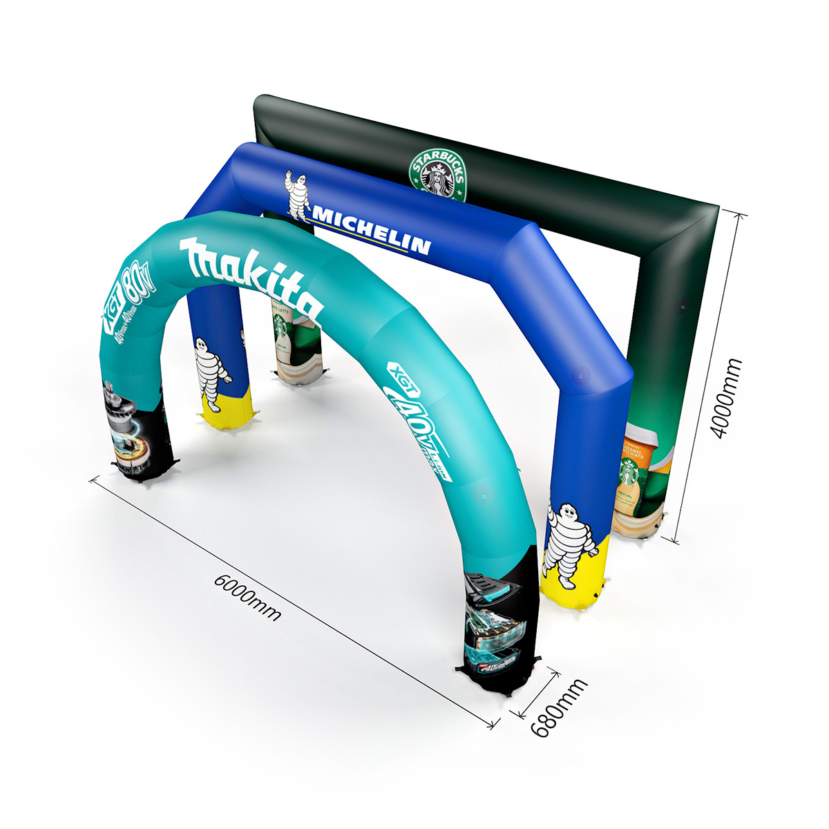 Size Dimensions 6 Metre Inflatable Race Arches For Outdoor Events & Exhibitions
