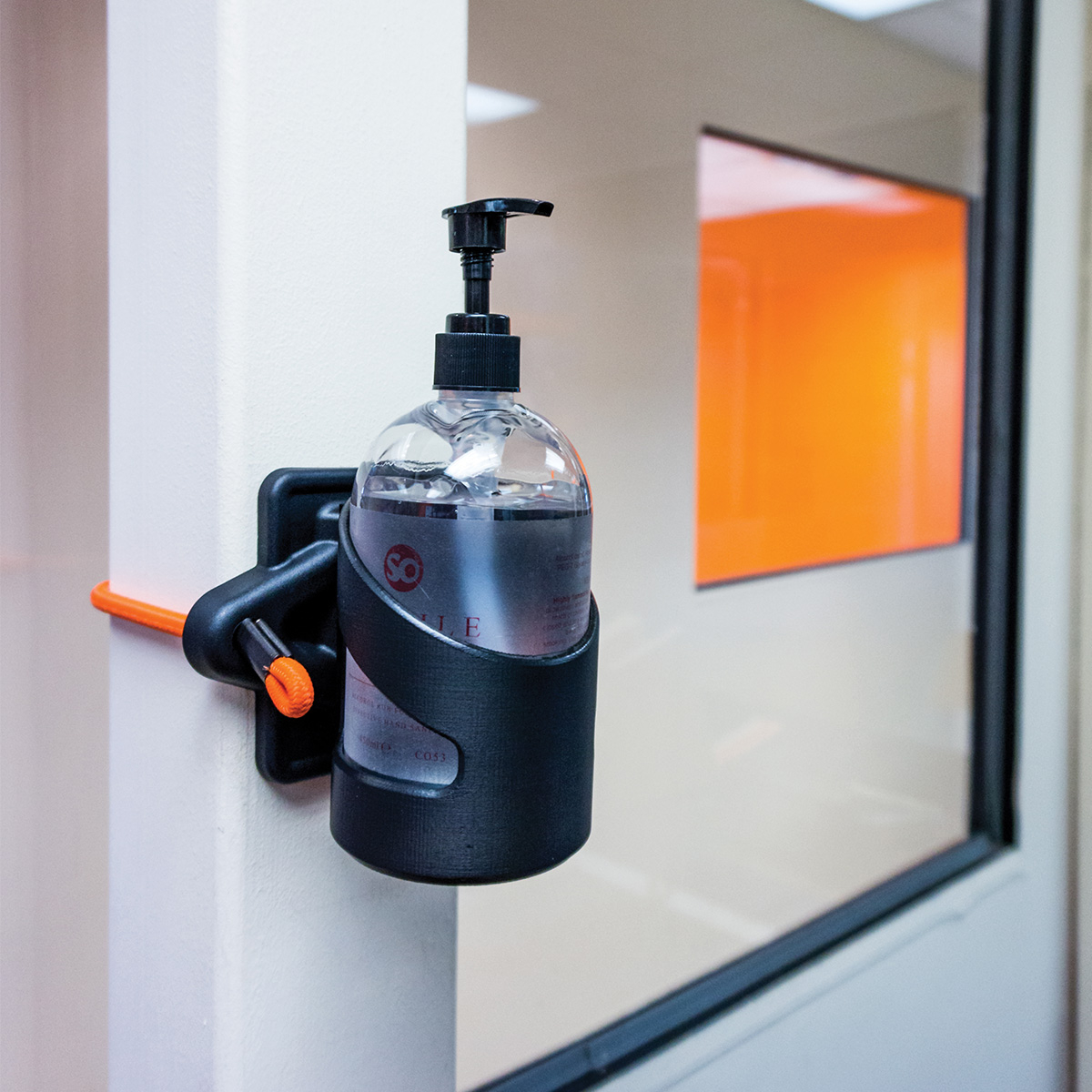 Skipper Barrier Hand Sanitiser Holder Can Be Used With Wrap Around Cord