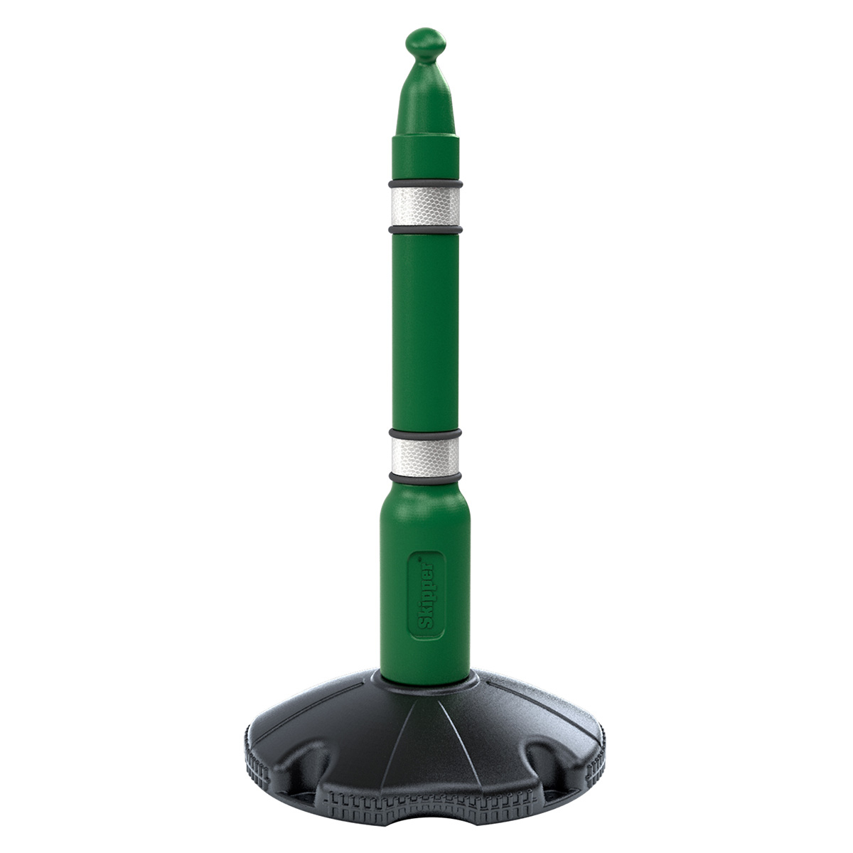 Skipper™ Retractable Barrier Post And Base System in Green - Suitable For Use Indoors And Outdoors