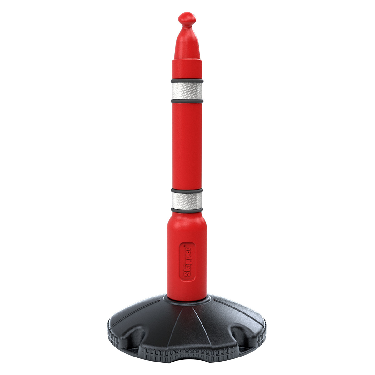 Skipper™ Retractable Barrier Post And Base System in Red