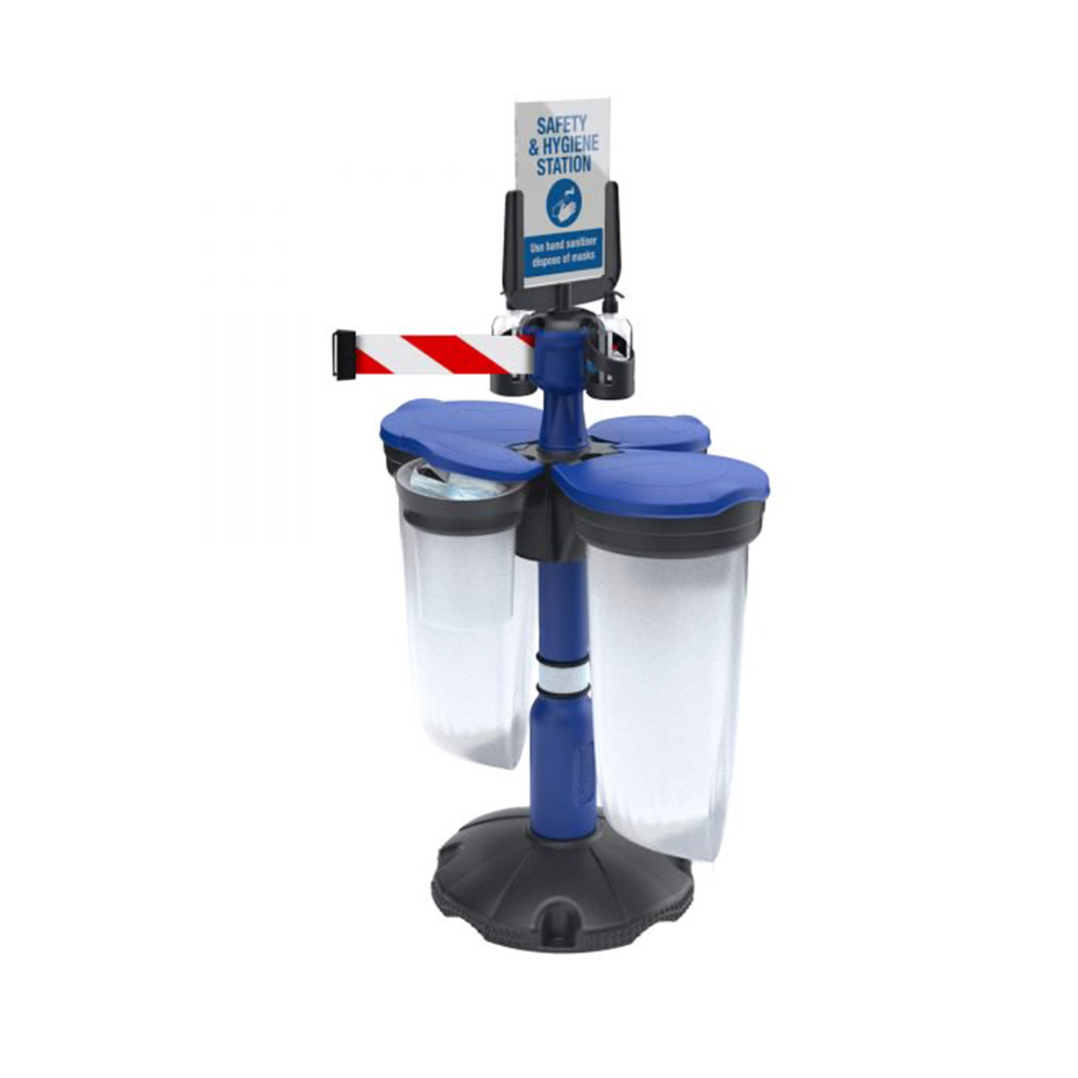 Skipper Retractable Belt And Safety Station 2 With Blue Stanchion
