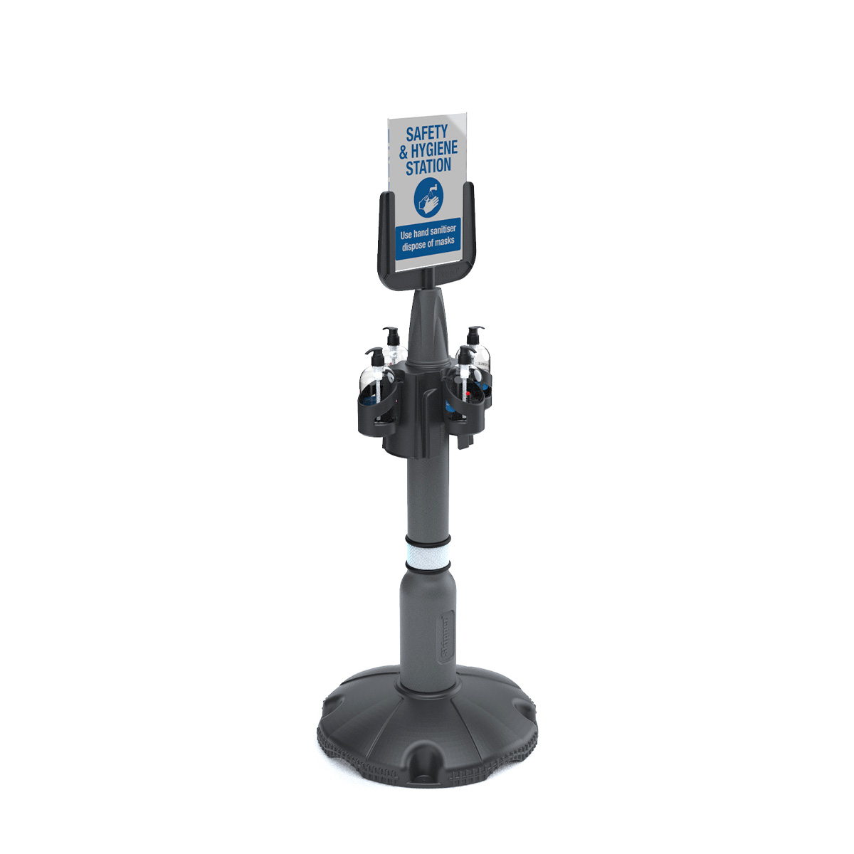 Skipper™ Safety Barriers Post Cap With Sanitiser Holders