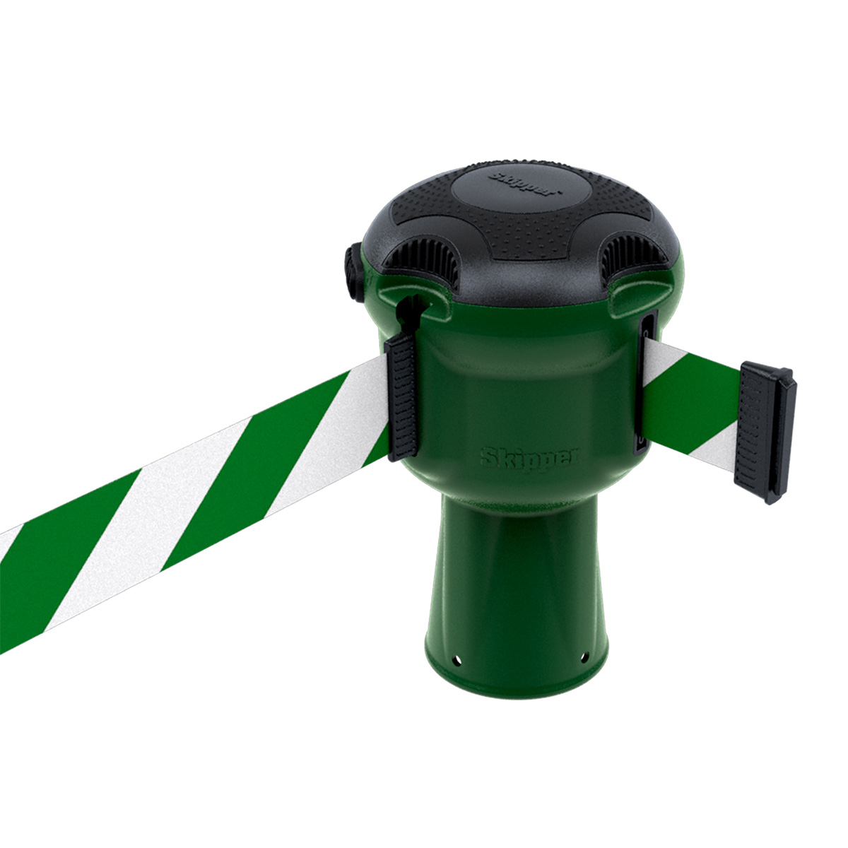 Skipper™ Retractable Safety Barrier in Green - Ideal For Worksites And Warehousing