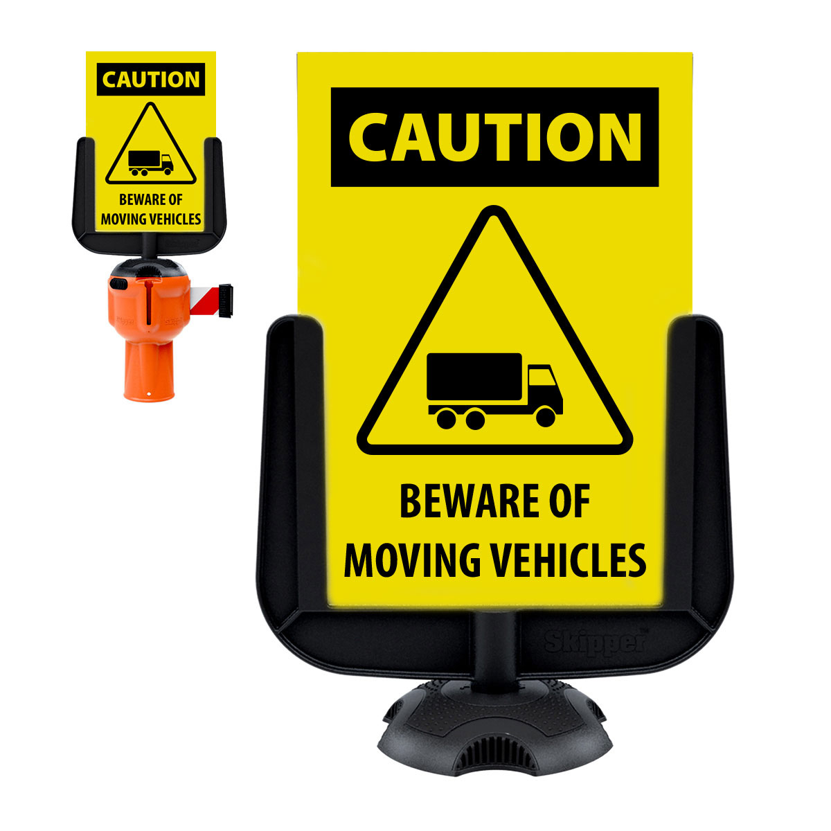 Skipper™ Safety Barrier System Accessories - A4 Sign Holder. Attaches to Skipper and Skipper XS Units, Dummy Unit, Post & Base Cap. Functional Poster Frame.