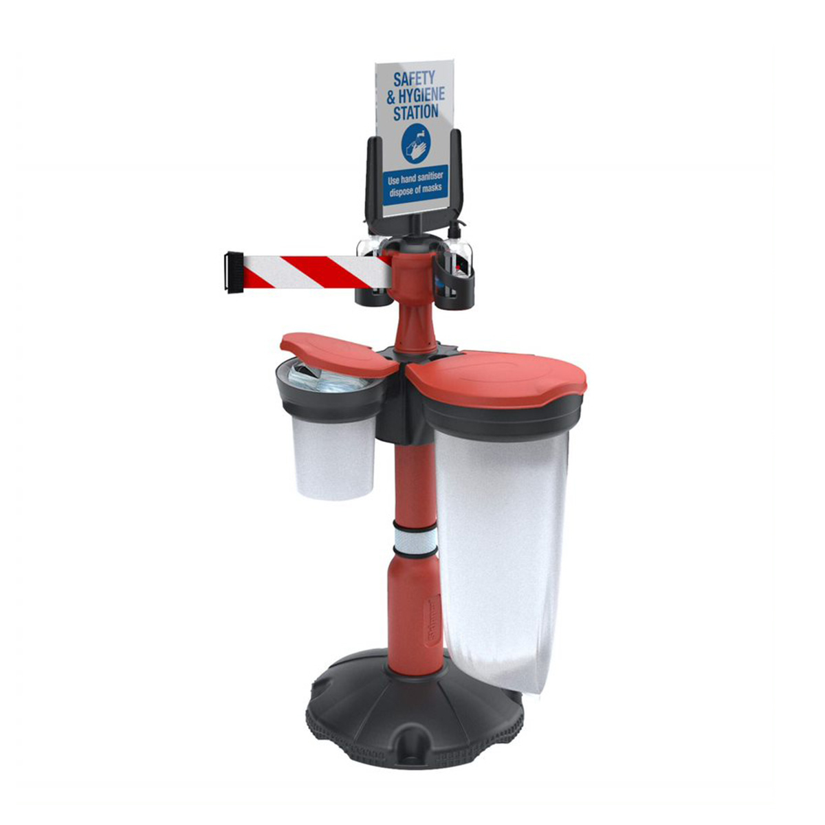 Skipper™ Safety Station 3 With Retracting Belt in Red - Includes A4 Sign Holder For Displaying Safety Information