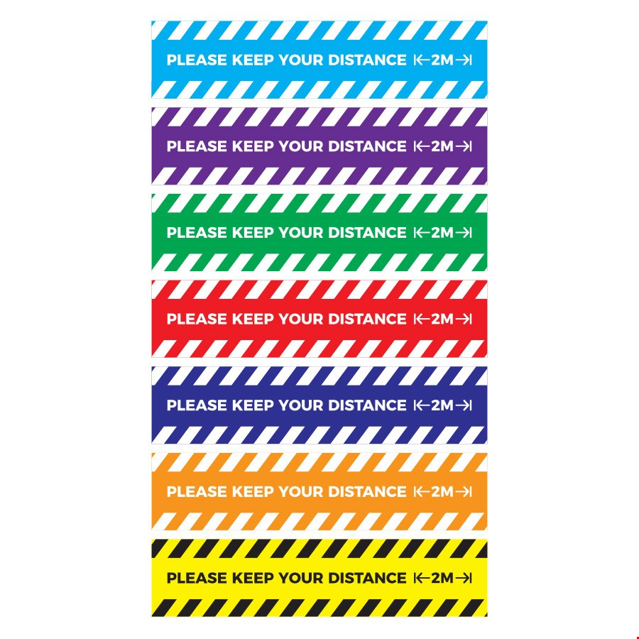 Social Distancing Anti-slip Floor Graphics - RECTANGLE Please Keep Your Distance 2m Design