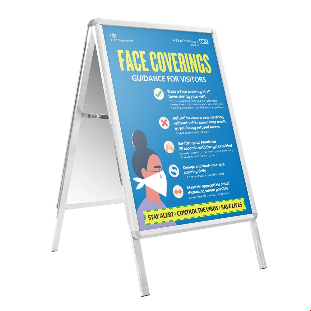 Social Distancing Poster A-Frame Sign