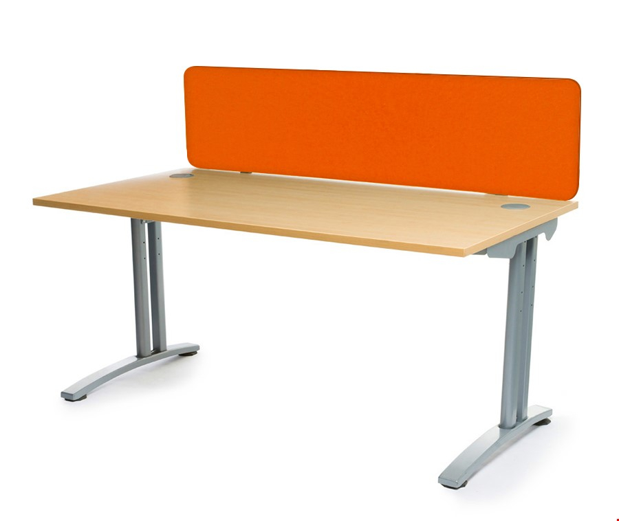 Spectrum Fabric Desk Screen With Tortuga Orange Fabric 