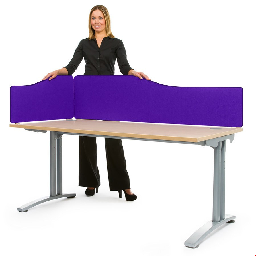 Spectrum Wave Desk Screen Is Supplied With Pair of Desk Clamps