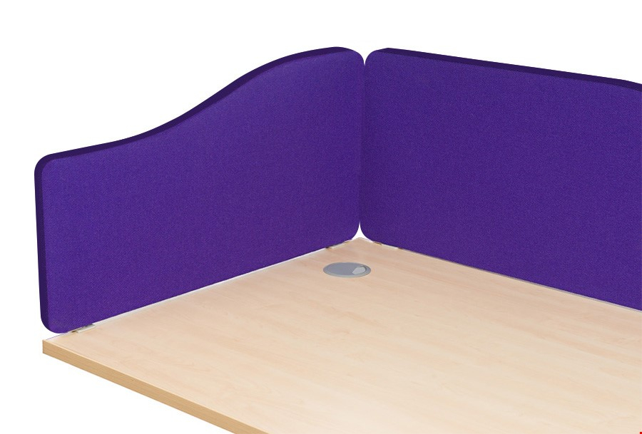 Spectrum Fabric Wave Office Desk Screen in Tarot Purple Lucia Fabric