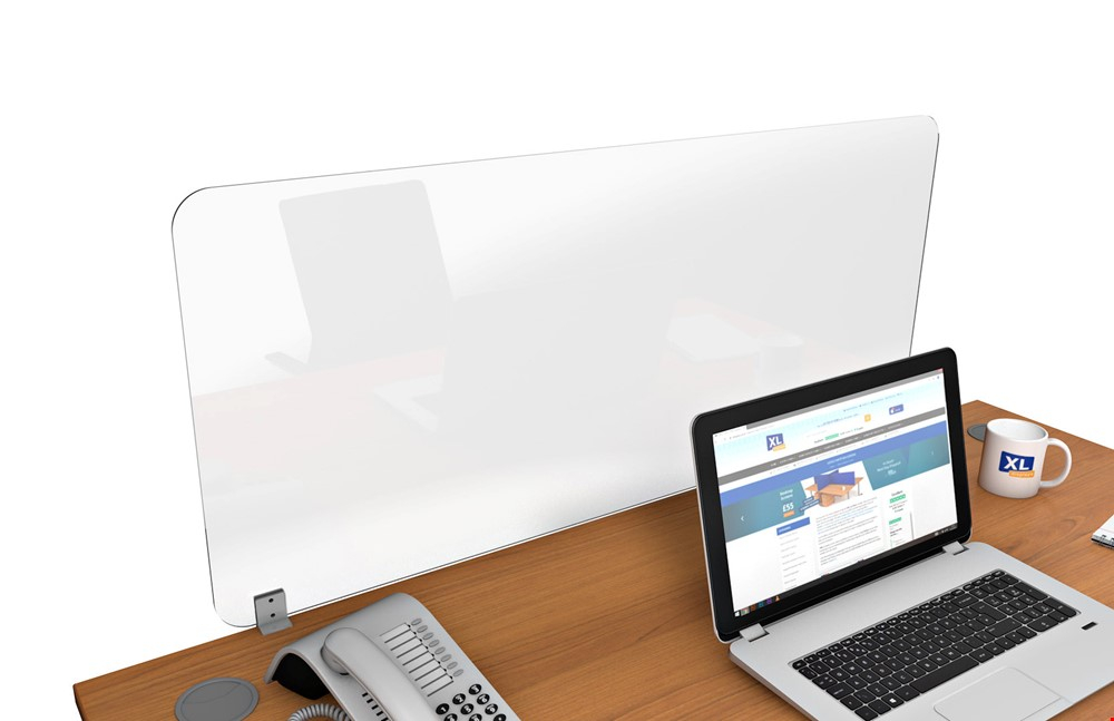 Spectrum Plus Acrylic Glazed Desk Screens 1370mm Wide - With Clear Vision Panels That Allow Light & Visibility With The Added Benefit of Protection From Germs