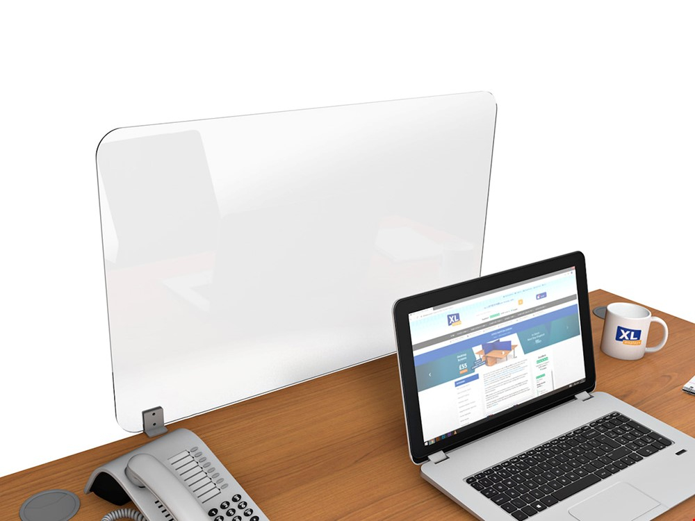Spectrum Plus Clear Acrylic Desk Screens 970mm Wide - Provides A Protective Barrier Between Staff