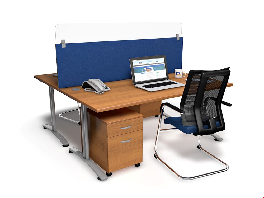 Spectrum Plus Acrylic Glass Screen Topper Guard Provides Extra Height & Protection To Existing Desk Screens