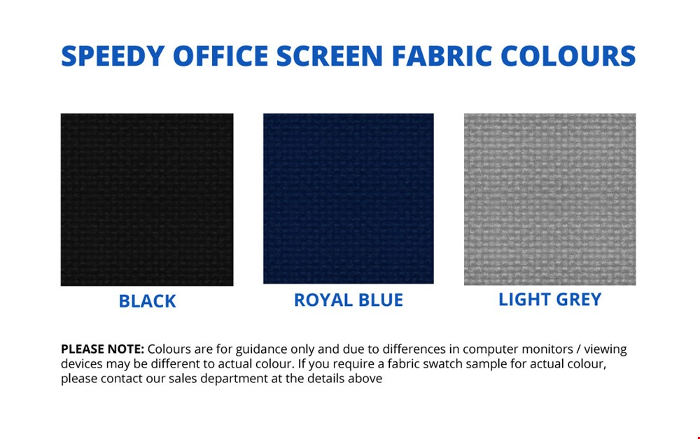 Speedy Office Screen Fabric Colours
